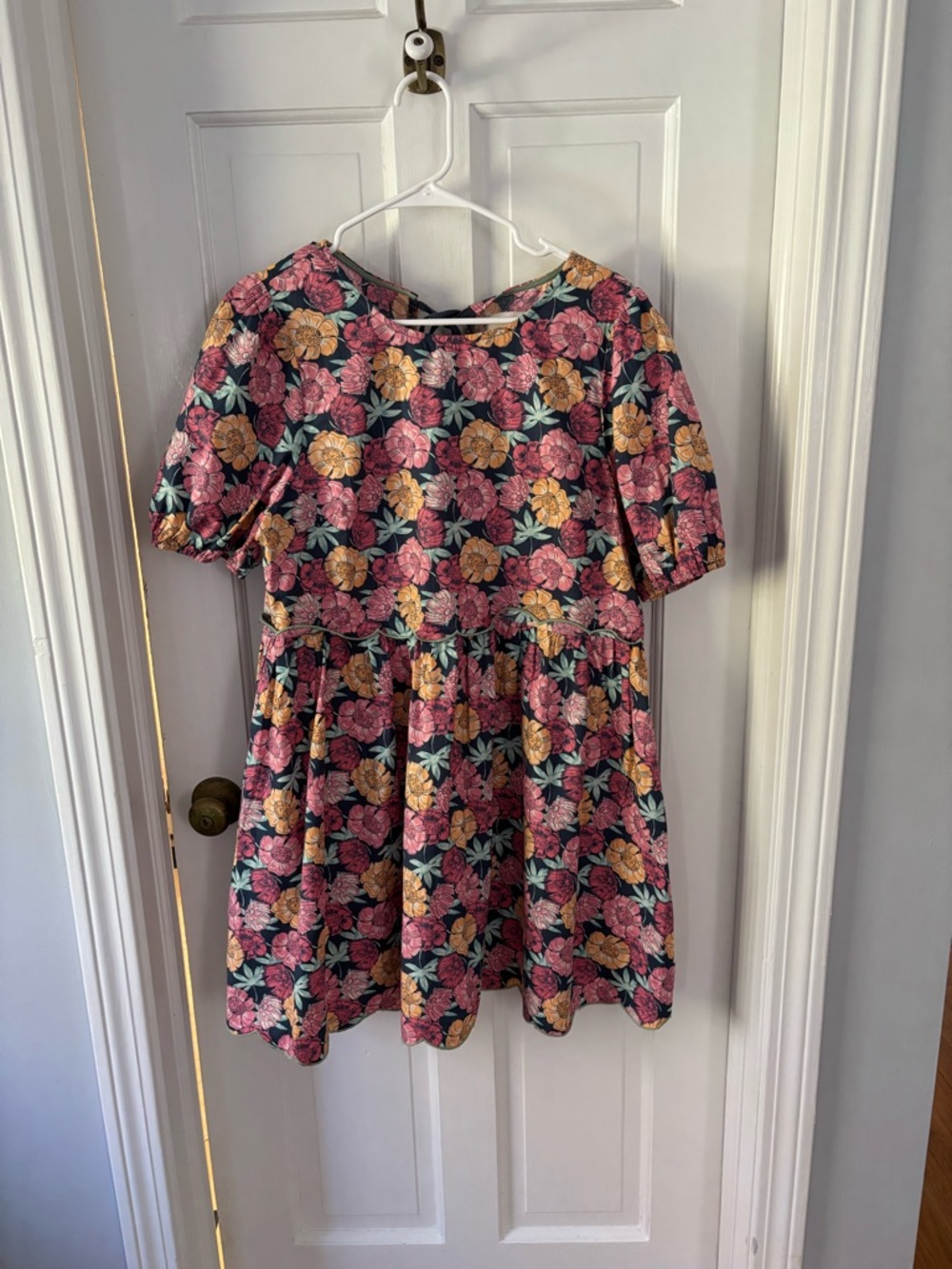 Umgee Floral Short-Sleeve Casual Dress in Pink and Yellow